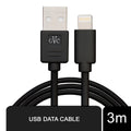 GVC TechHub 3M USB data cable for charging and syncing, featuring an extra long design for convenience.