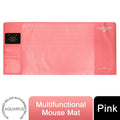 Pink multifunctional eco-friendly office desk mouse mat by Aquarius, made of PVC and DS material, featuring a smooth surface.