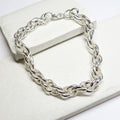 Twisted Silver Bracelet - Stainless Steel - 8 Inches - Modern Gift