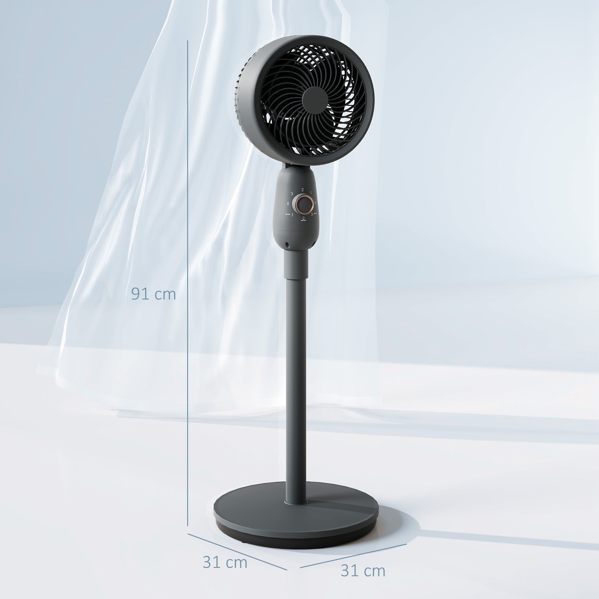 Air Circulator Fan - Three-Speed Cooling & Oscillation for Comfortable Airflow