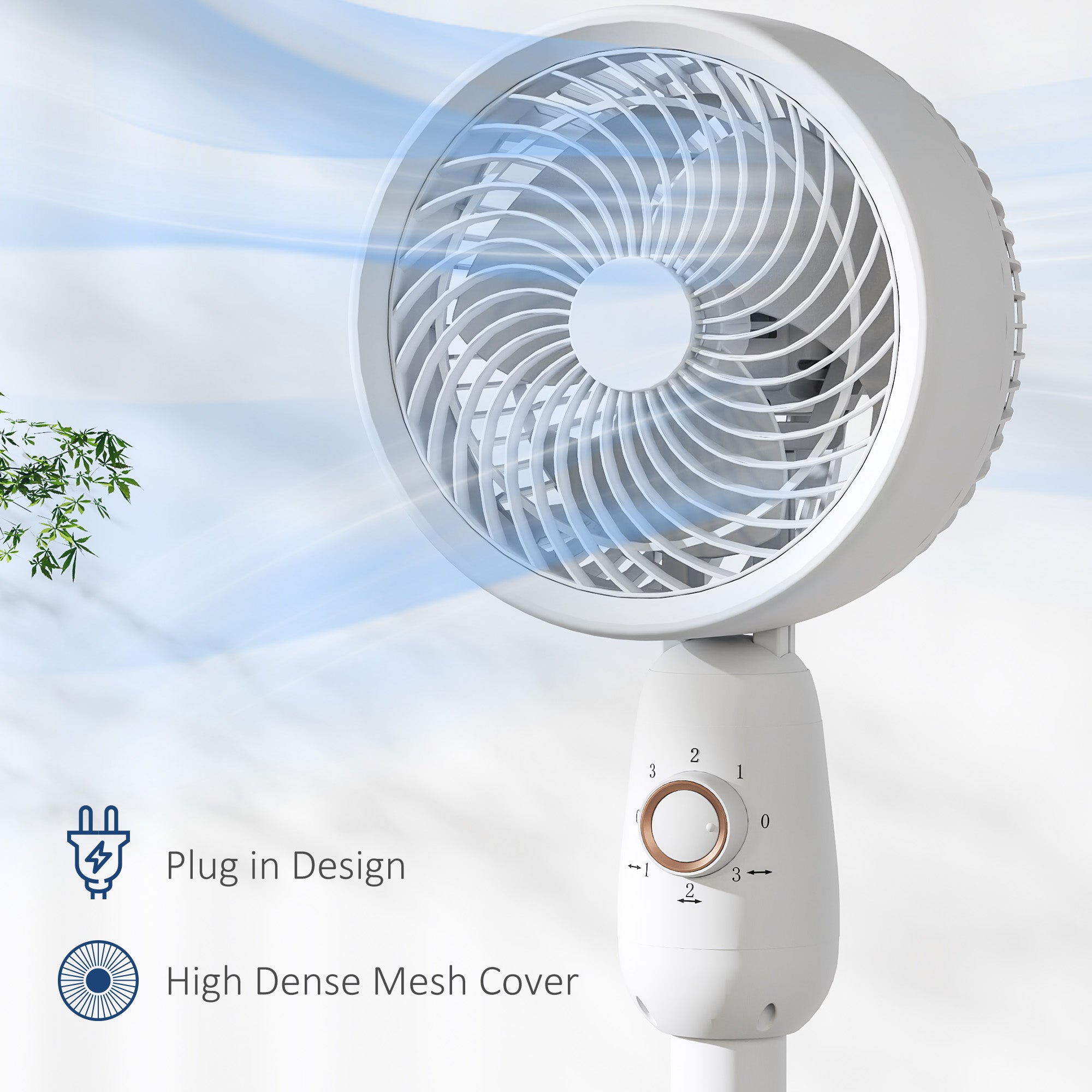 White Oscillating Air Circulator - 3-Speed Cooling & Ventilation Fan