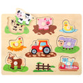 SOKA Farm Peg Puzzle featuring colorful farm animals and easy-to-grasp pegs, ideal for young children’s learning play.
