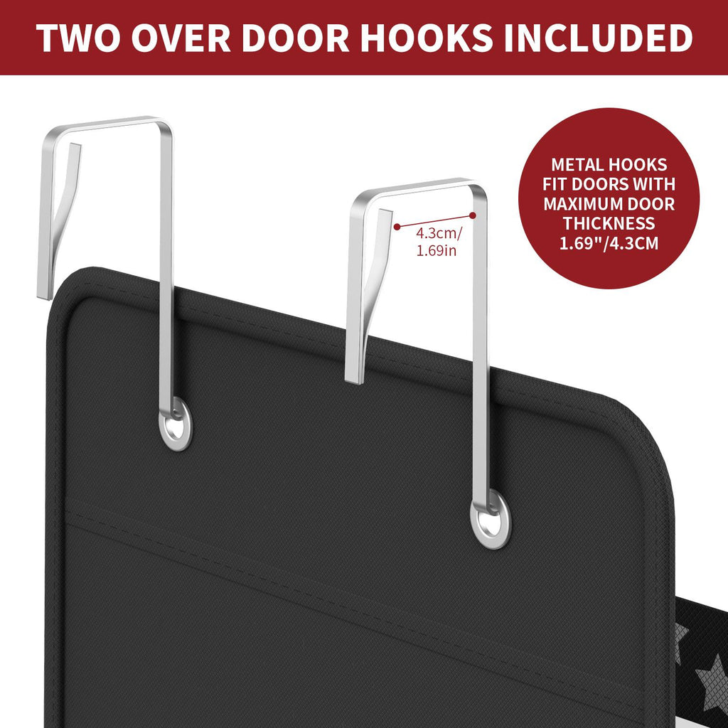 5-tier black hanging organizer from Vinsani, designed for over-door storage, measuring 126cm in height.