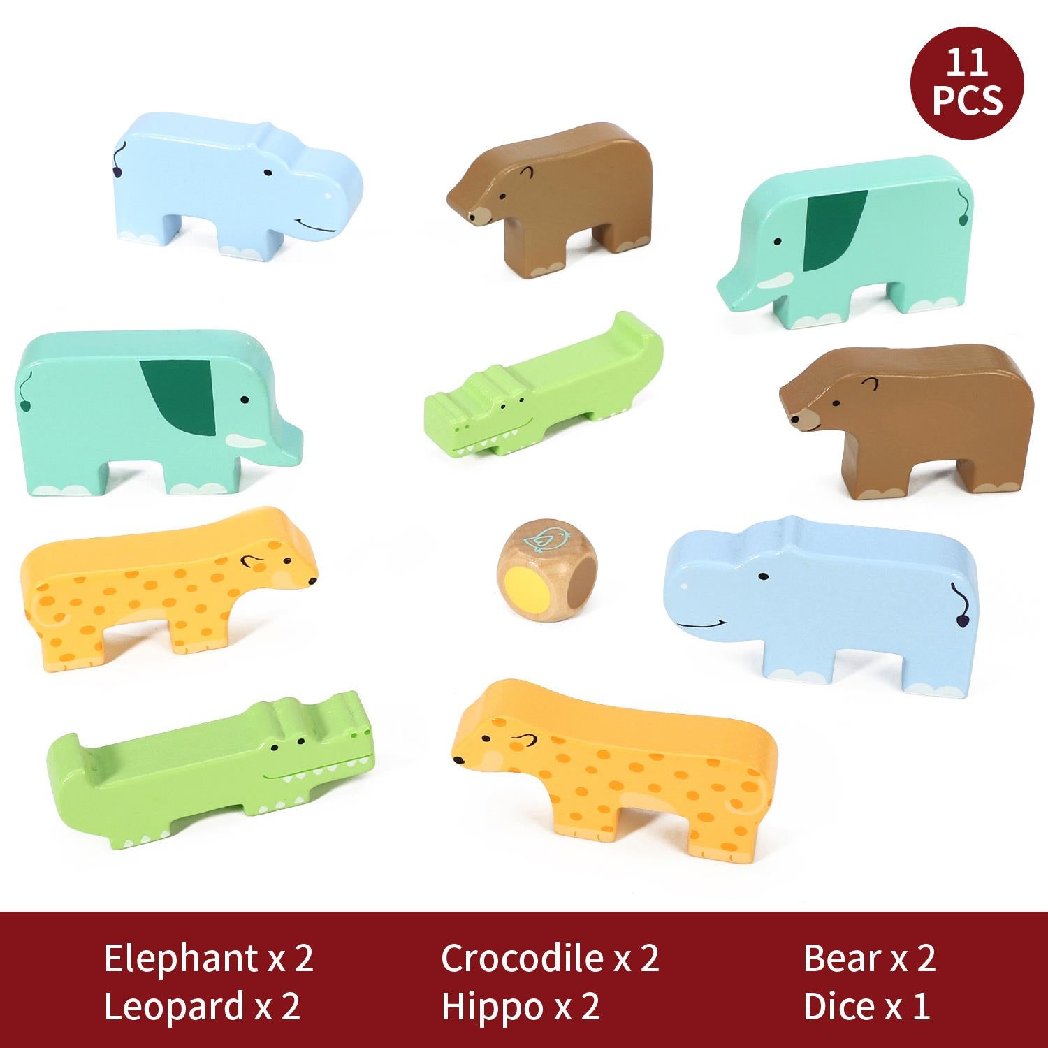 Wild Animal Stacking Game - Wooden Balance Toy for Kids