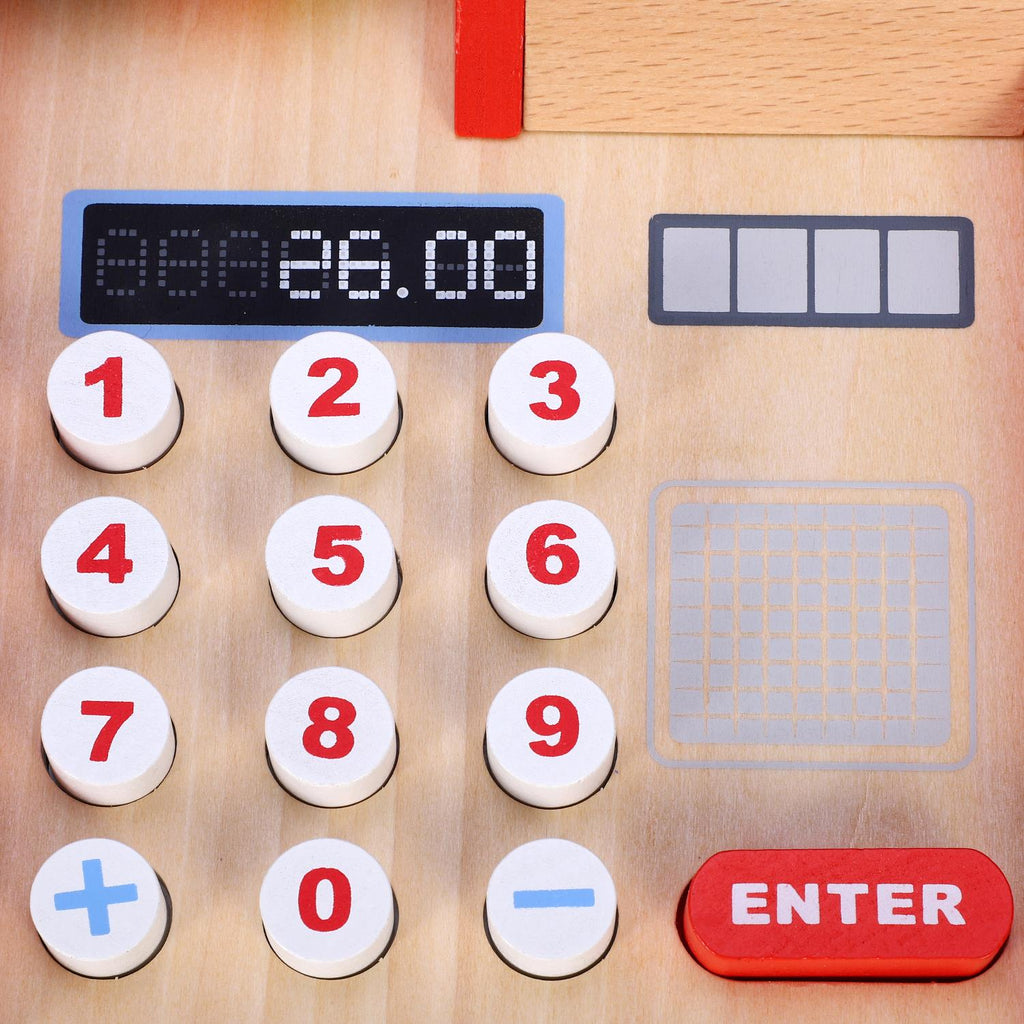 Colorful SOKA MY CASH REGISTER from FunZone, featuring buttons and a display for imaginative play.