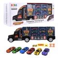 SOKA Transporter Truck 0009523 from FunZone, featuring colorful design and multiple toy vehicles for imaginative play.