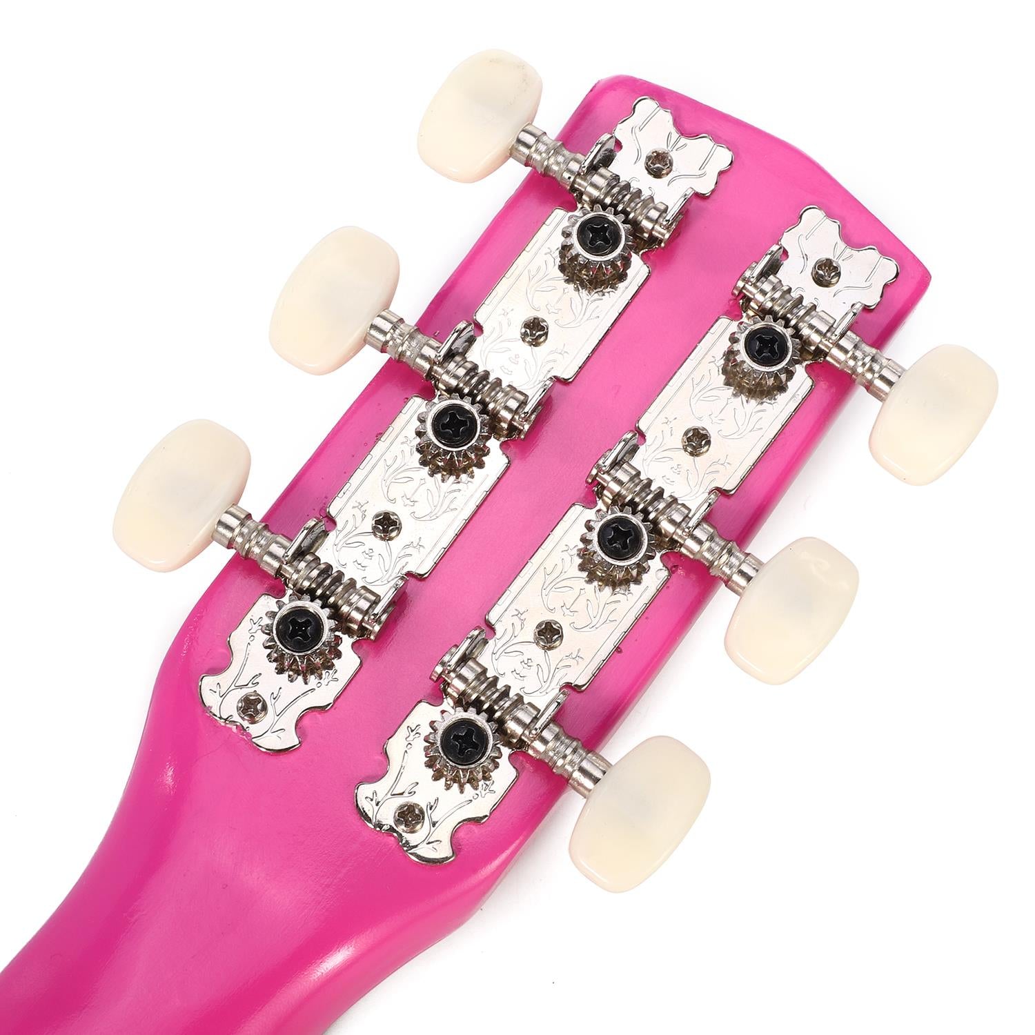SOKA pink striped wooden guitar toy for kids, ideal for pretend play and early musical development.