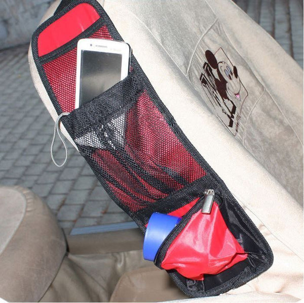 Car Seat Storage Organizer - Pack of 2 - Multi-Pocket - Red