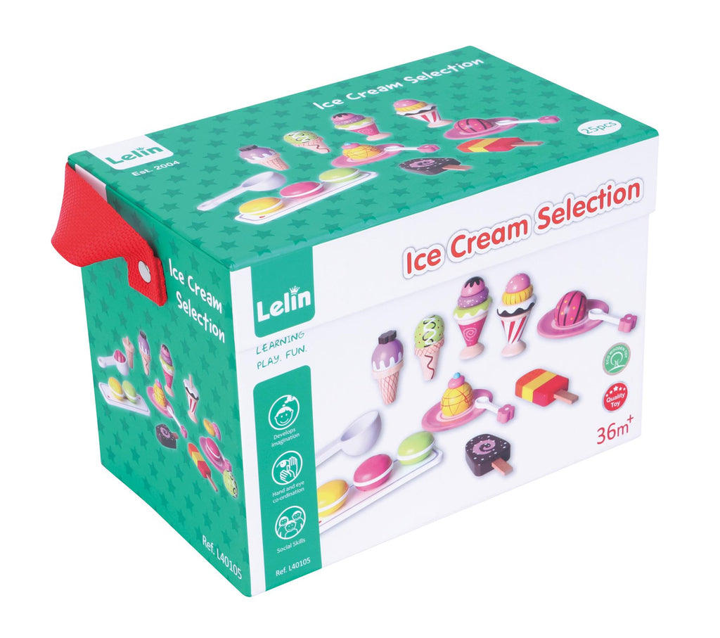Lelin FunZone L40105 ice cream playset with colorful scoops, cones, and accessories for creative pretend play.