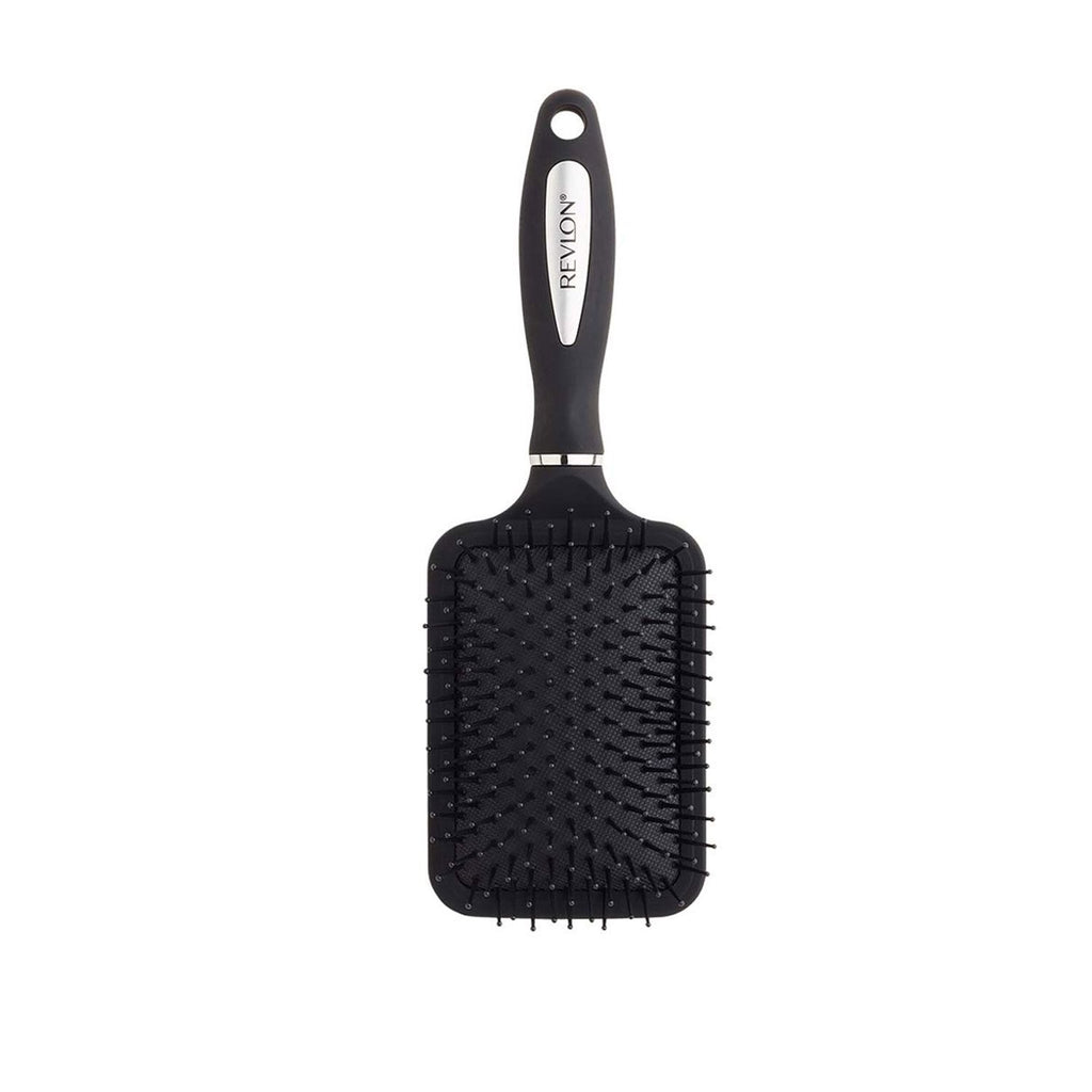 Revlon Essentials Straight & Smooth Hair Brush in black, featuring sleek bristles and an ergonomic handle for easy styling.