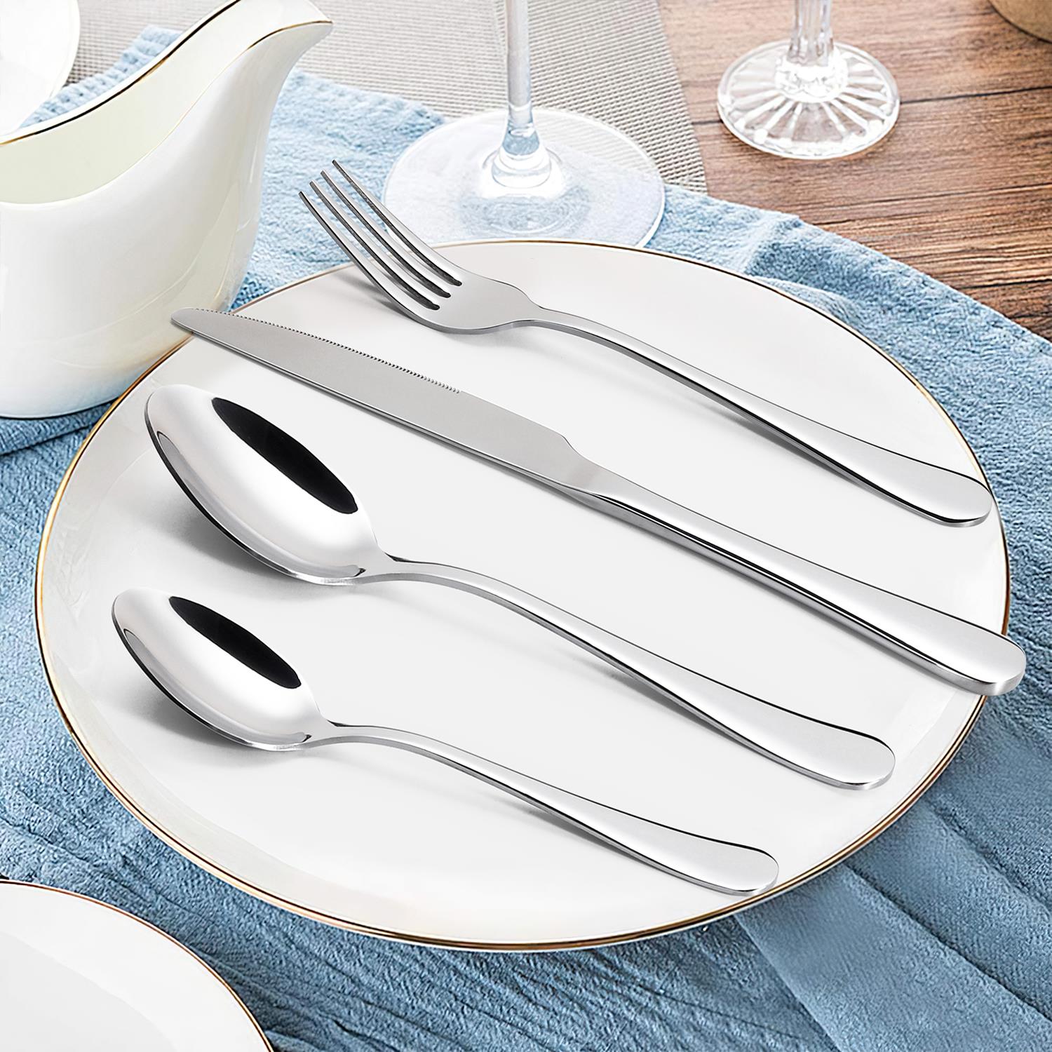 24pc Stainless Steel Cutlery Set - Complete Flatware Set for 6