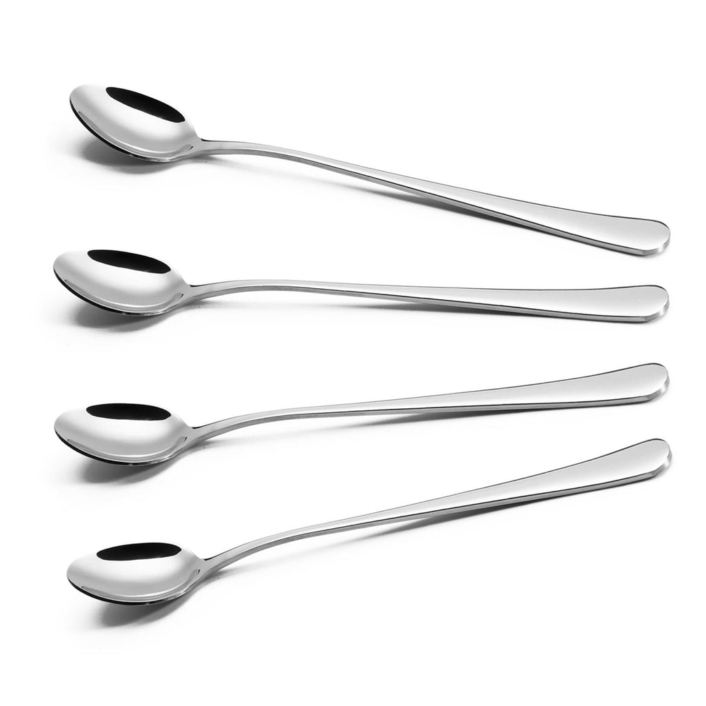 4pc Stainless Steel Long Handle Latte Spoons - Elegant Coffee Spoons