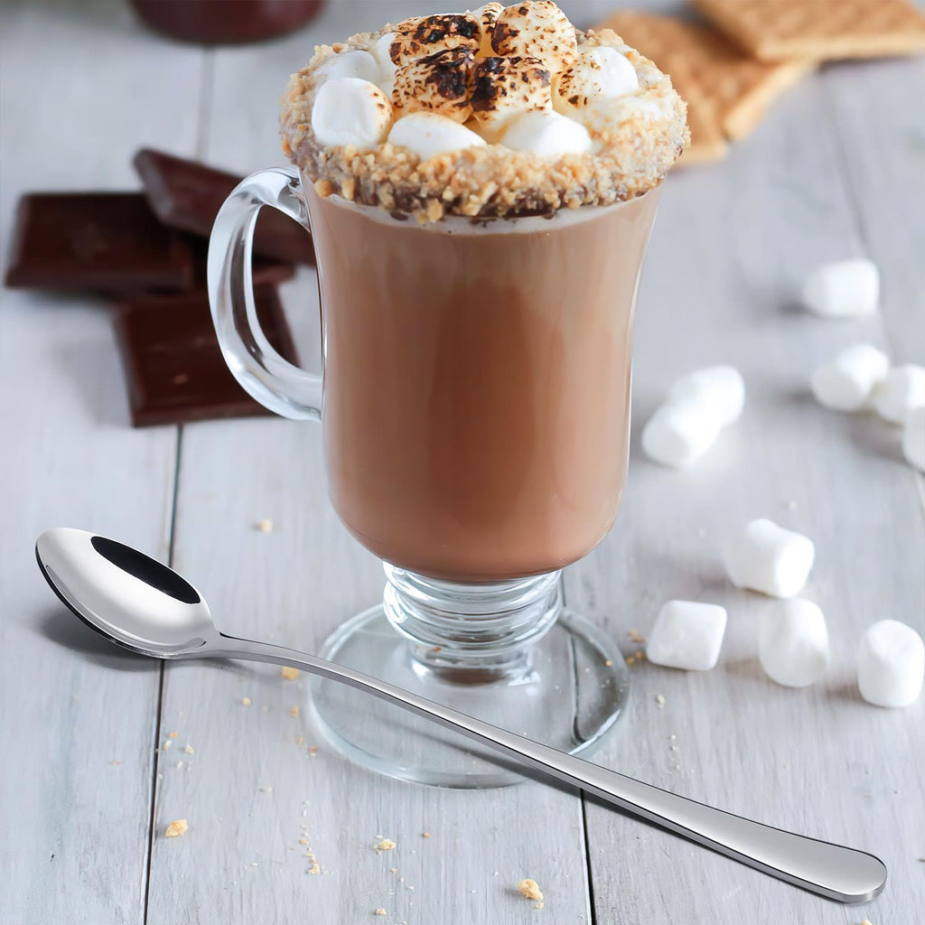 4pc Stainless Steel Long Handle Latte Spoons - Elegant Coffee Spoons