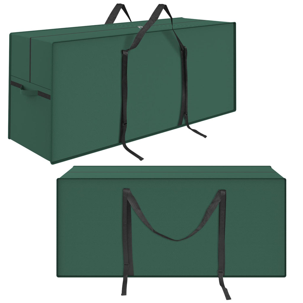 Green deluxe Christmas tree storage bag by Vinsani, designed to protect artificial trees during storage.