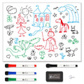 Magnetic whiteboard 60x90cm by Vinsani with multifunctional planner, pens, and eraser displayed on a wall.