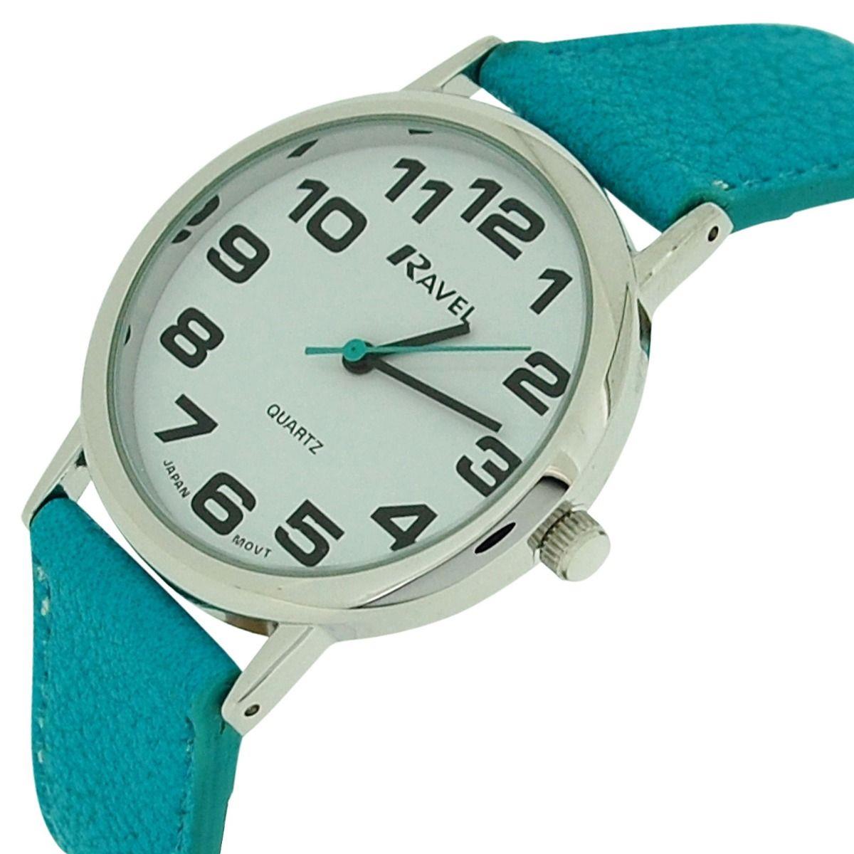 Ravel Unisex Classic Big Dial Blue Leather Strap Watch R0105.13.16A