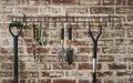 Extra-long HomeCraft tool rack with 16 hooks, featuring a sleek black powder coating, measuring 102cm.