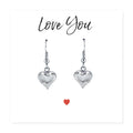 Heart Earrings & Love You Message Card