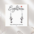 18th Birthday Earrings & Message Card