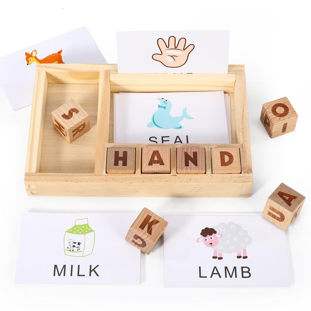 Wooden Spelling Game - Educational Learning Toy - Screen-Free