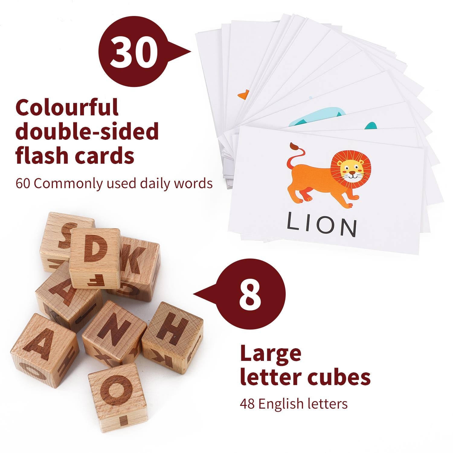 Wooden Spelling Game - Educational Learning Toy - Screen-Free