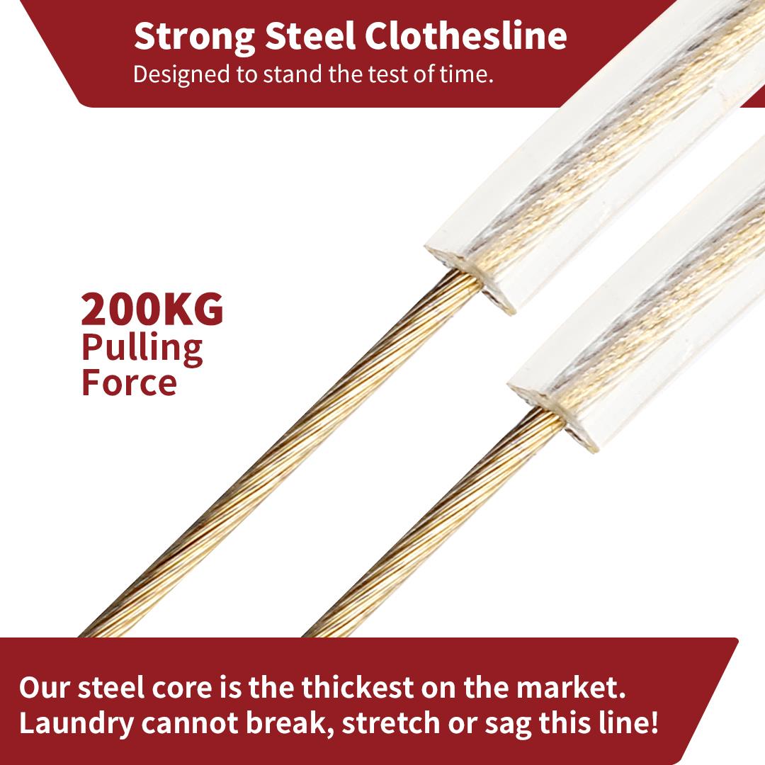 50m HomeCraft washing line rope by Vinsani with steel core and PVC coating, showcasing its durable design and capacity.