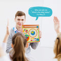 Wooden calendar toy with 5 interactive dials by SOKA Play Imagine Learn, designed for educational play and learning.