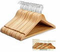 20 Wooden Coat Hangers - Premium Suit & Garment Hangers