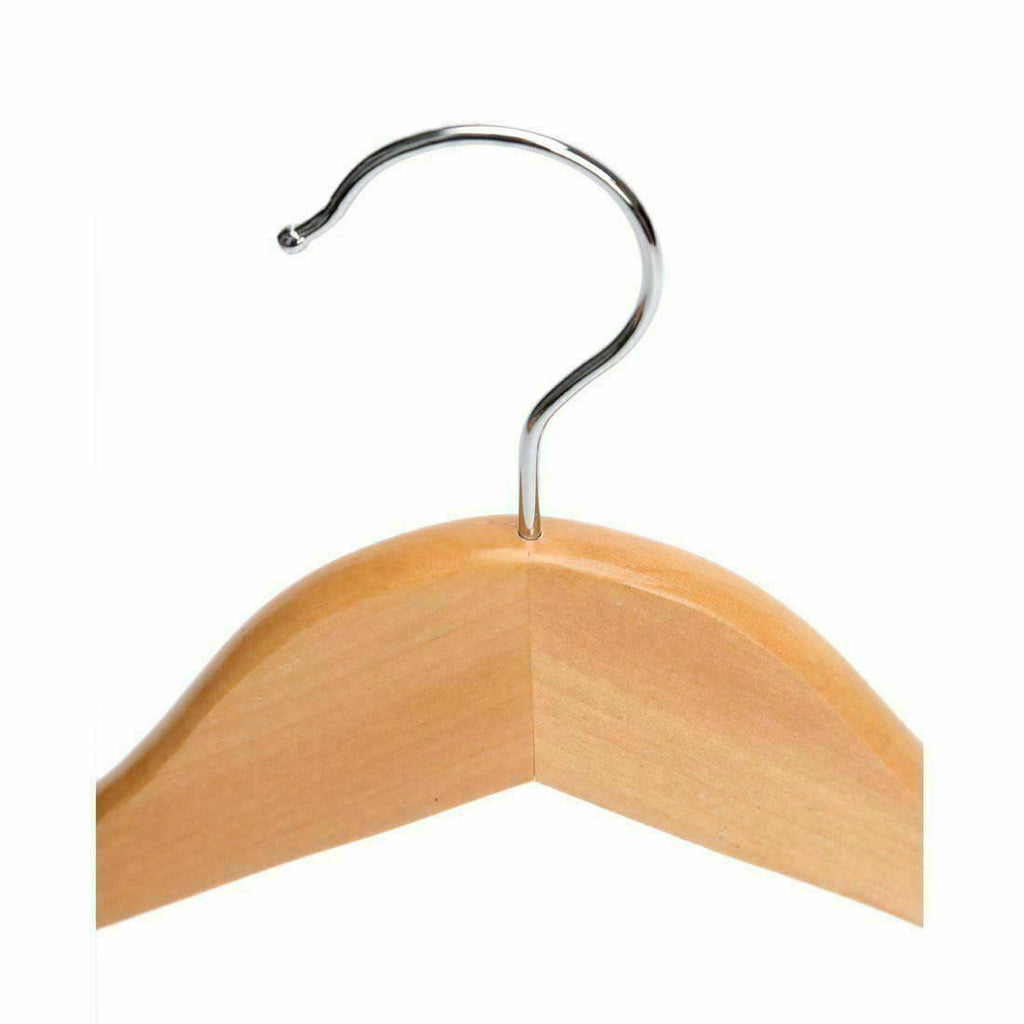 20 Wooden Coat Hangers - Premium Suit & Garment Hangers