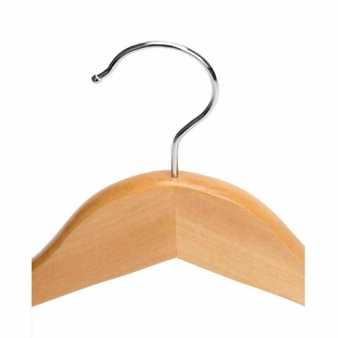 20 Wooden Coat Hangers - Premium Suit & Garment Hangers