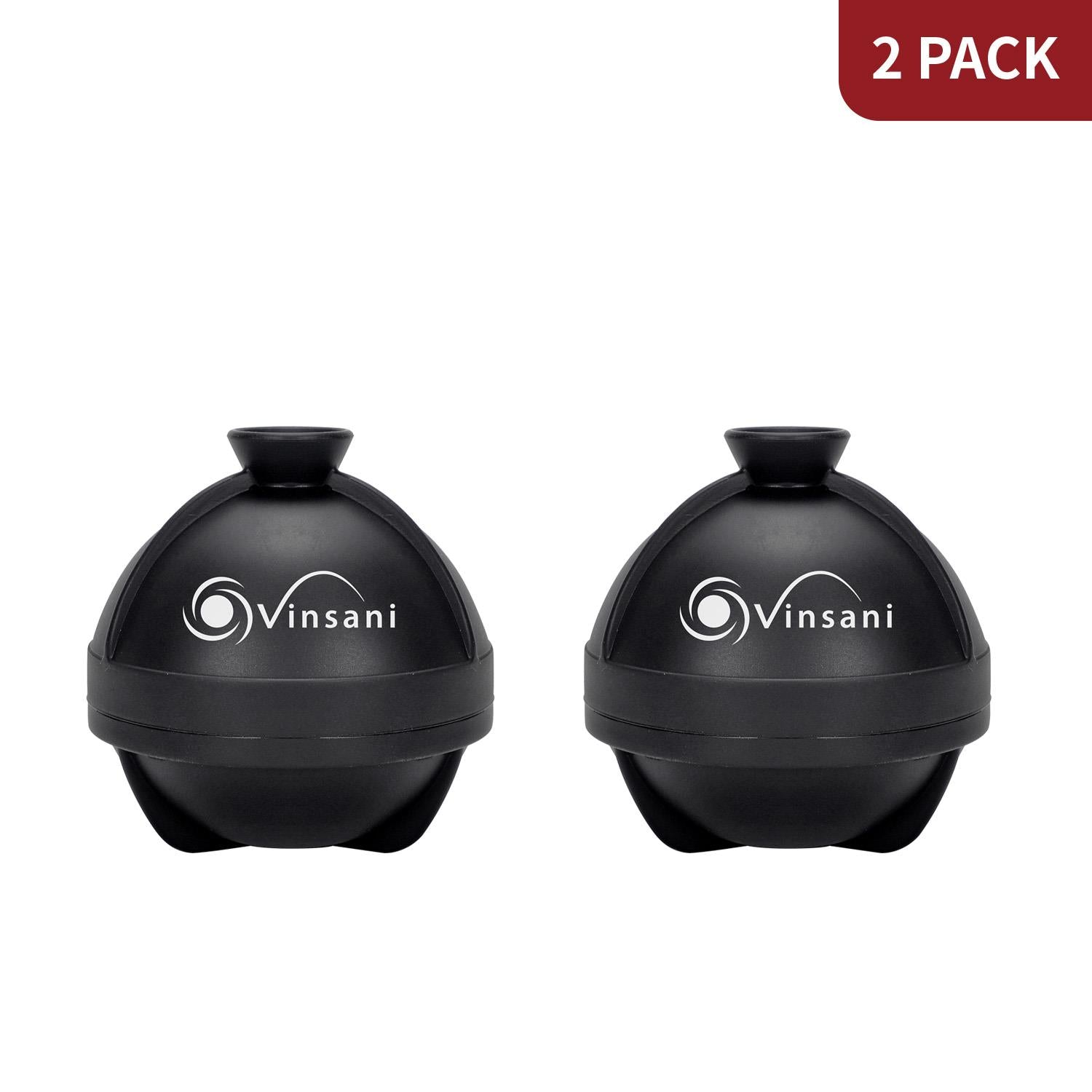 Vinsani ice ball mould 2 pack, 6cm silicone spheres for slow melting ice in drinks, showcasing the moulds in use.