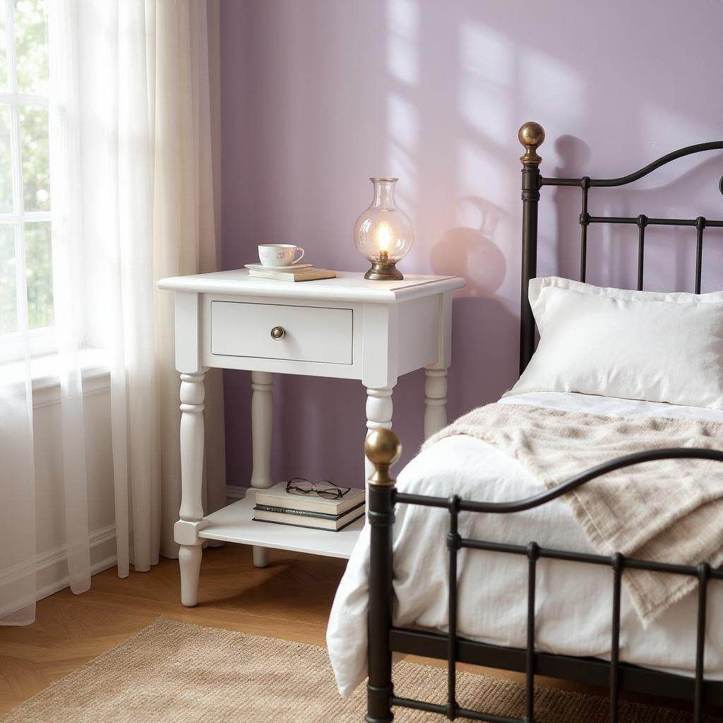 1 Drawer Side Table 65cm - Hand Finished Bedside Storage