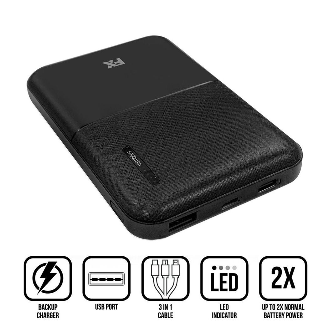 5000mAh Power Bank with Type-C Input - Portable Smartphone Charger