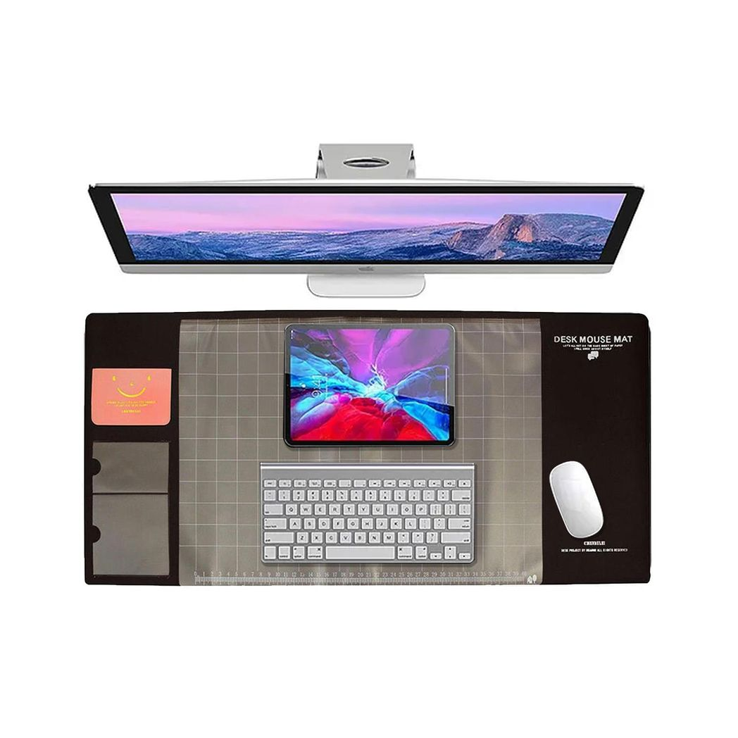 Brown multifunctional eco-friendly office desk mouse mat by Aquarius made from PVC and DS material.