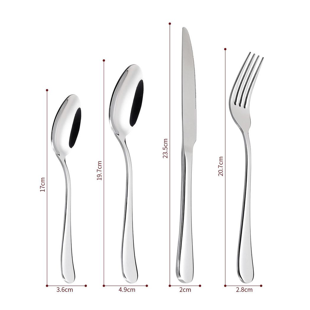 24pc Stainless Steel Cutlery Set - Complete Flatware Set for 6