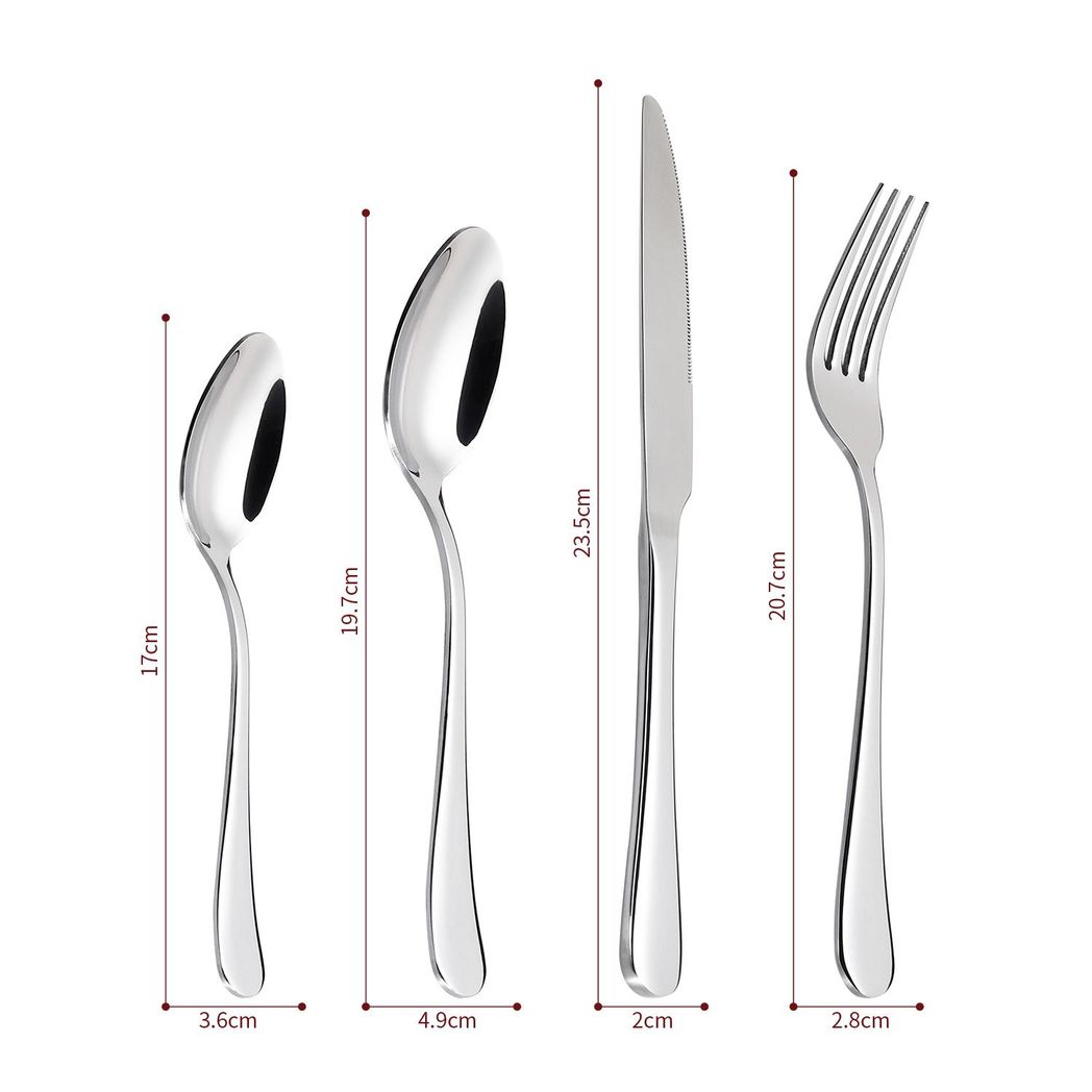 24pc Stainless Steel Cutlery Set - Complete Flatware Set for 6