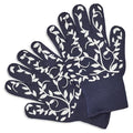 Floral Vine Silicone Oven Gloves with Non-Slip Grip, Heat-Resistant