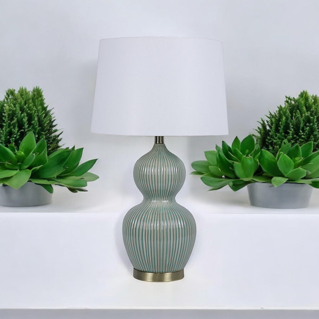 Ceramic Table Lamp 39cm with Shade - Traditional Design