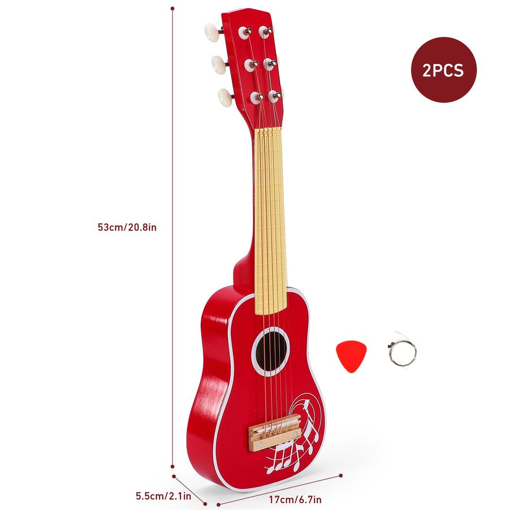 SOKA Red Guitar 1010106 from FunZone, featuring a vibrant red body and playful design for kids' musical fun.