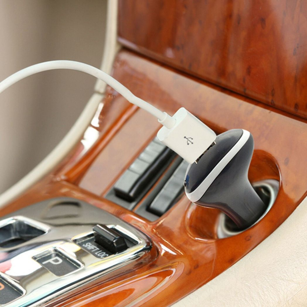 Premium Car Charger 1000mah for USB Devices - Black - Intelligent IC Chip