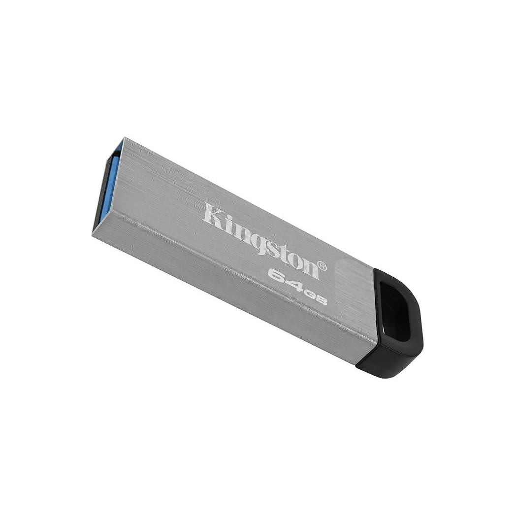 Kingston DataTraveler Kyson USB 3.2 Gen 1 Flash Drive 64GB - Stylish Capless Metal Case