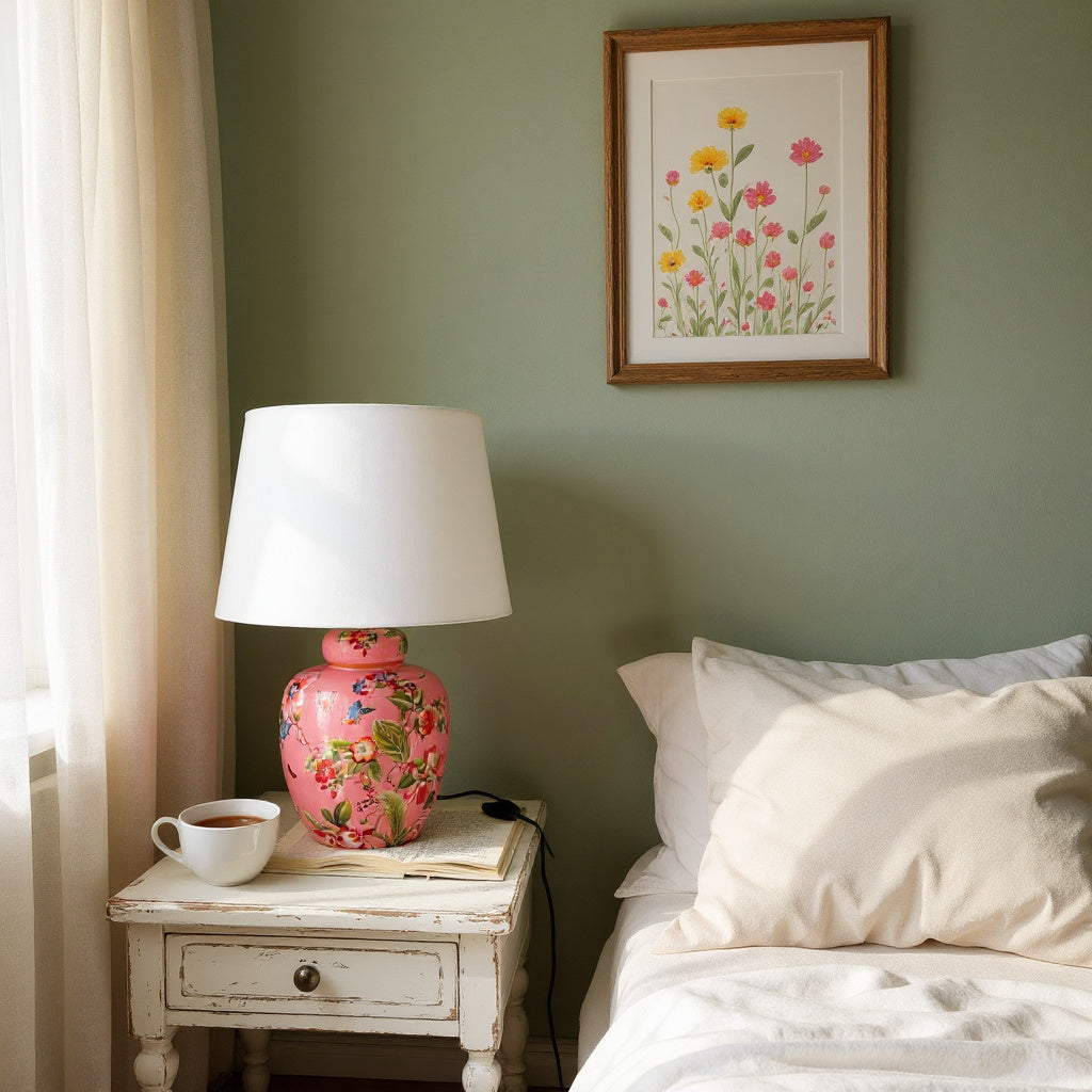 Ceramic Table Lamp 41cm with Shade - Traditional Design