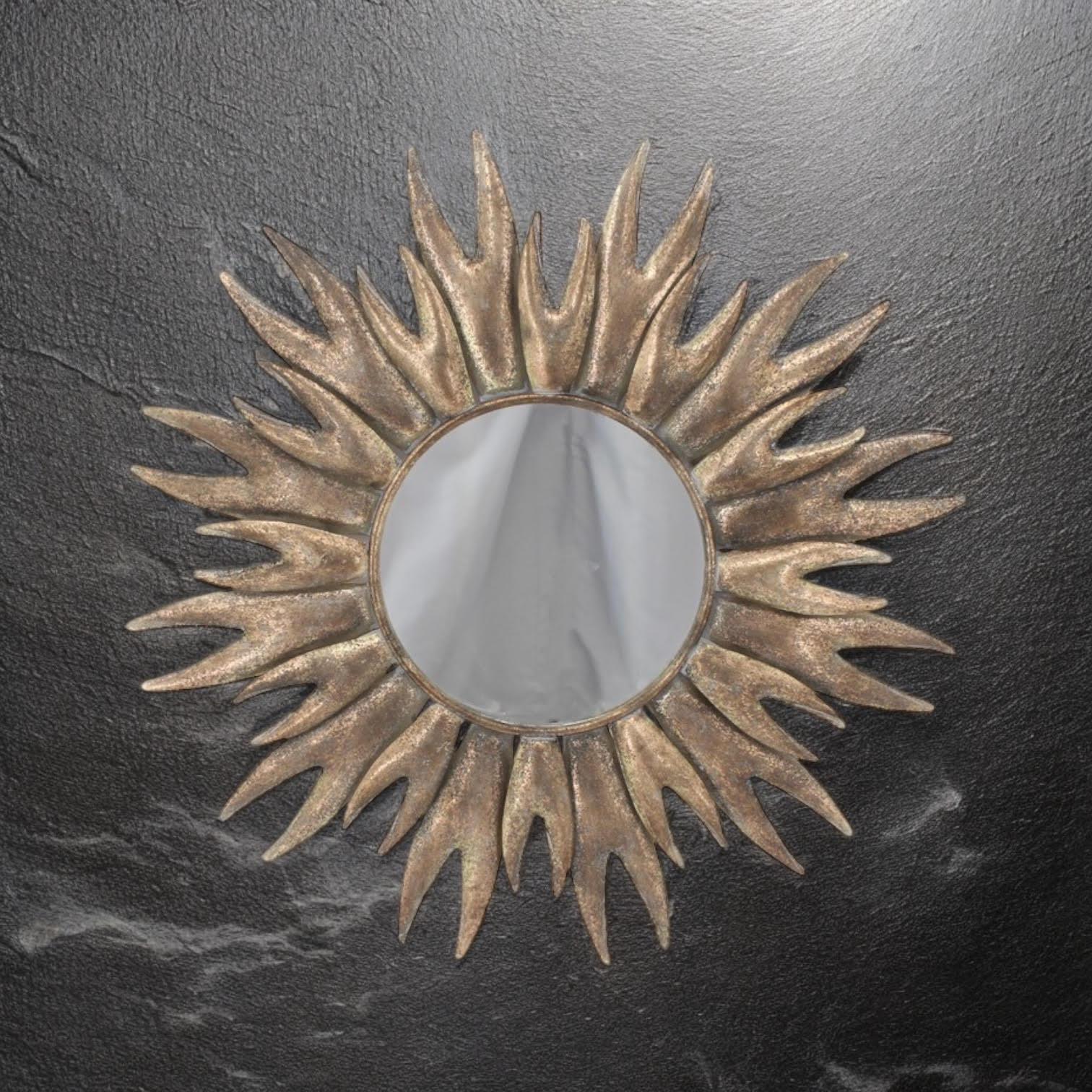 Round Metal Mirror 86cm - Hand Finished Elegant Design