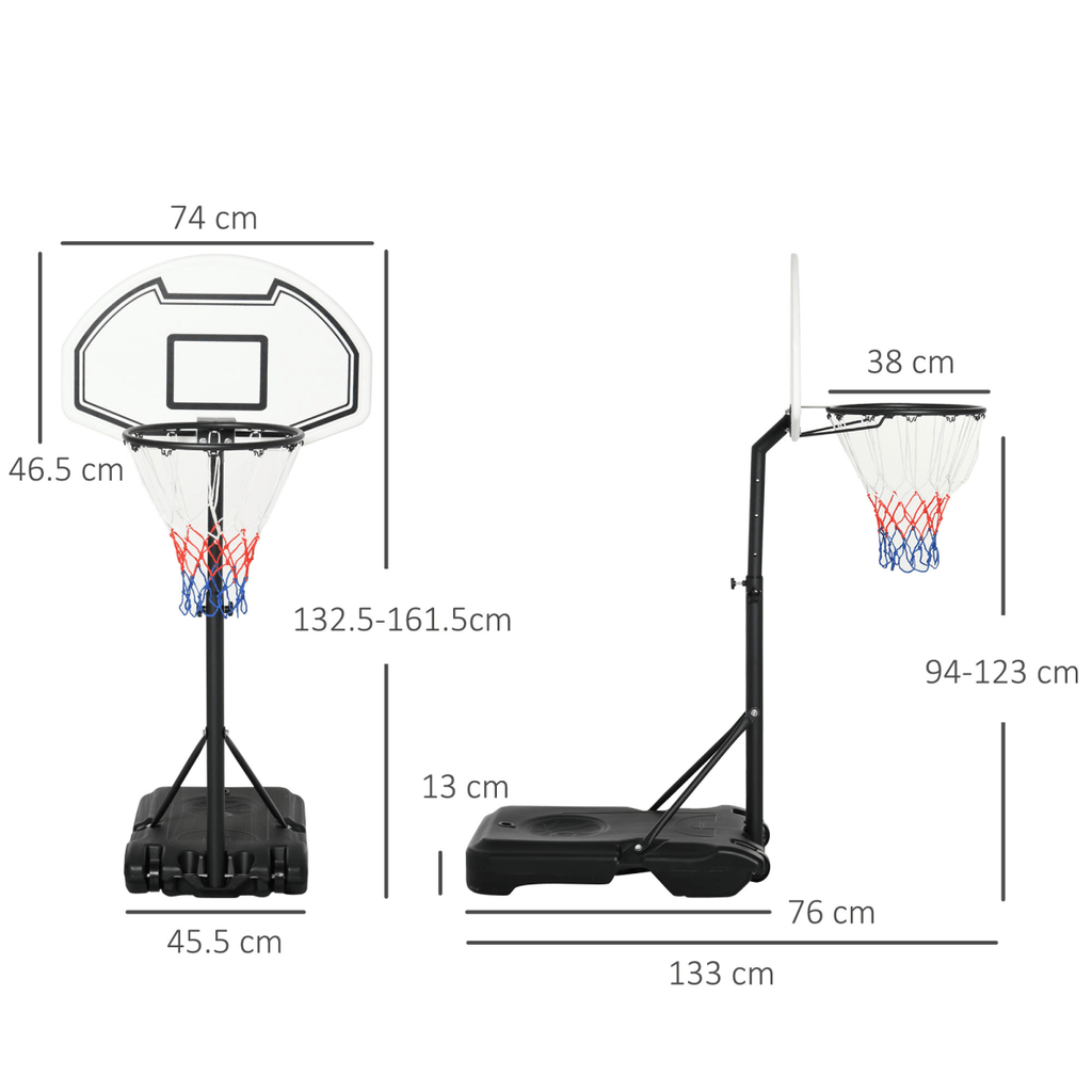 Basketball Stand 94 - 123cm Height Adjustable Hoop For Pool Side - AKGOmniShop