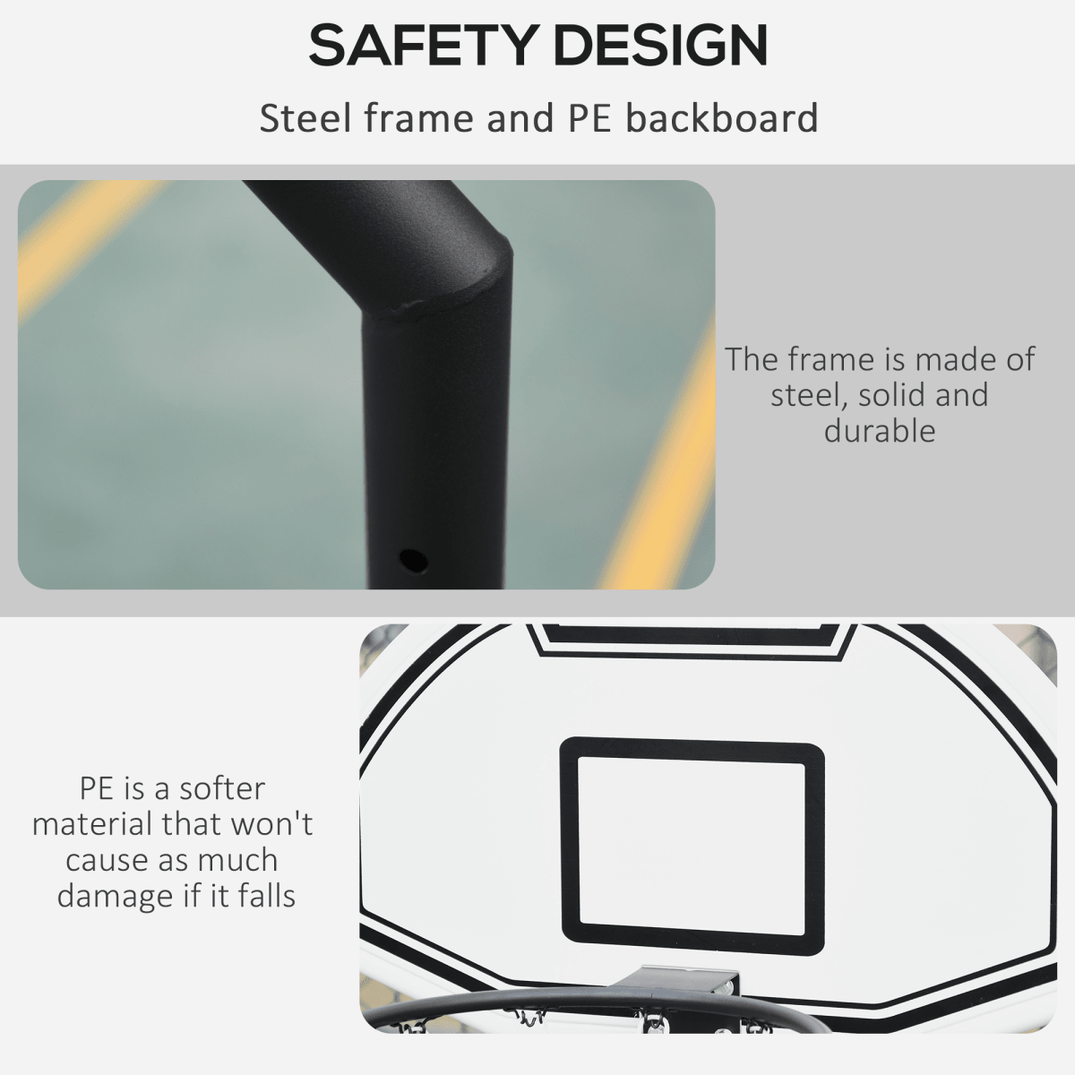 Basketball Stand 94 - 123cm Height Adjustable Hoop For Pool Side - AKGOmniShop