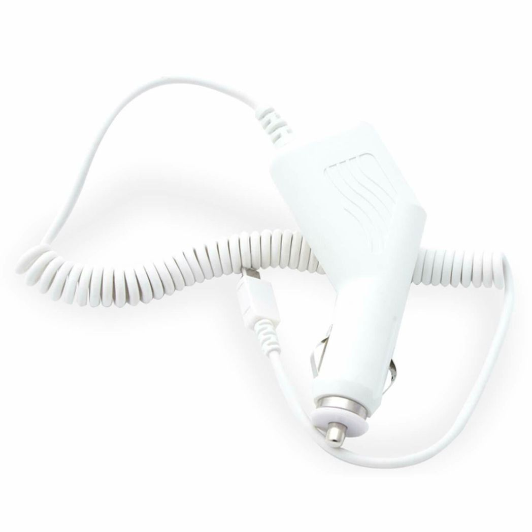 White compact Car Charger for Micro USB devices by FX Factory, featuring a 650mAh output.