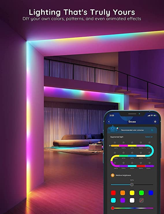 Govee RGBIC Basic LED Strip 5m - WiFi/Bluetooth, Vibrant Colors
