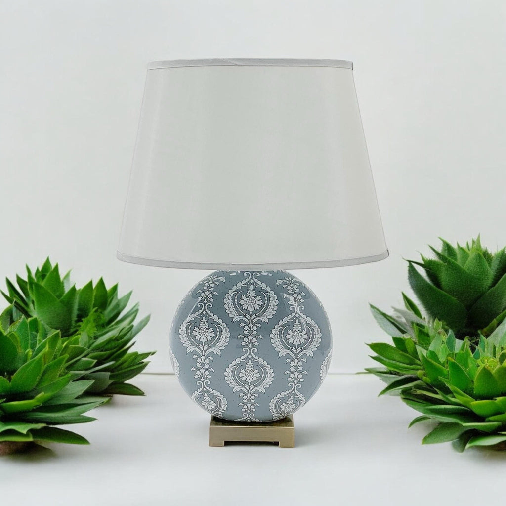 Table Lamp 42cm with Linen Shade - Traditional Design
