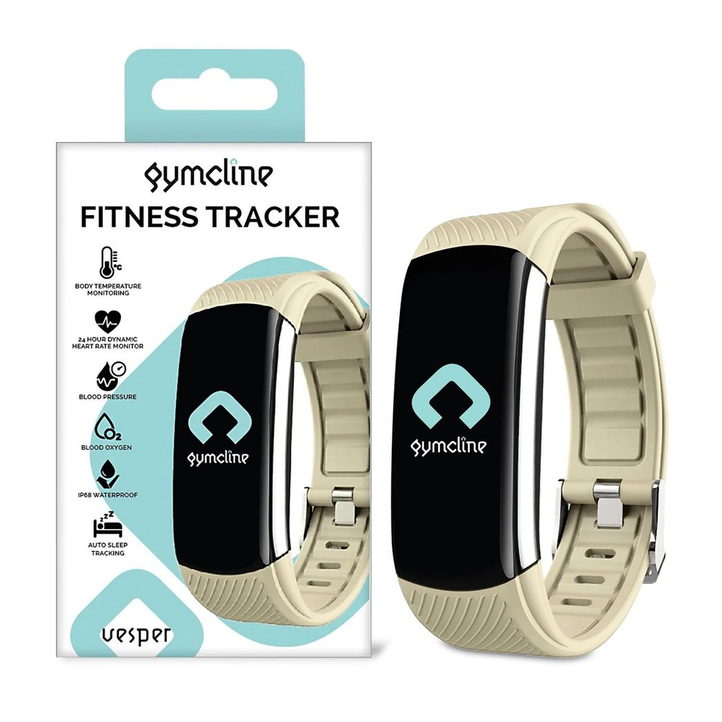 Gymcline Vesper Fitness Tracker in cream, featuring body temperature monitoring and a sleek design for active lifestyles.