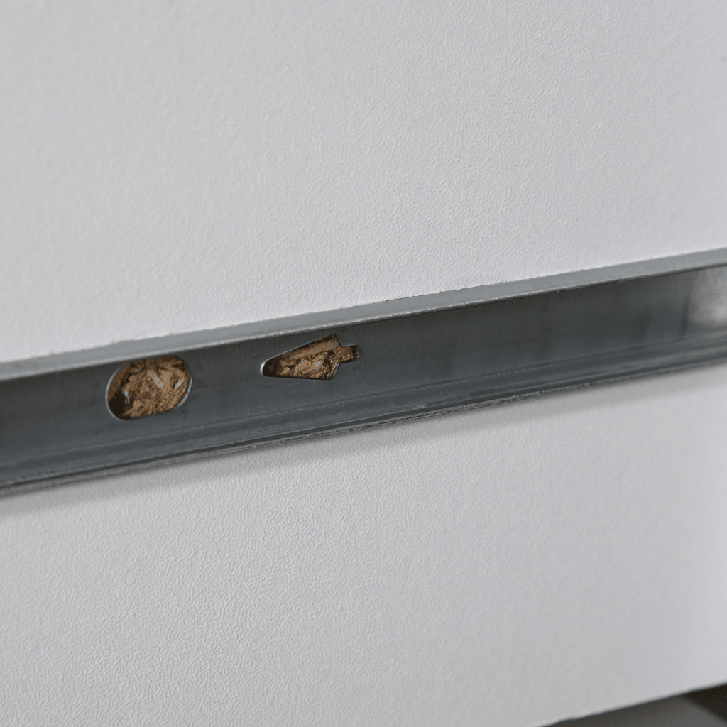 Bedside Cabinet with Metal Base and 2 Drawer Storage - Grey and White - AKGOmniShop